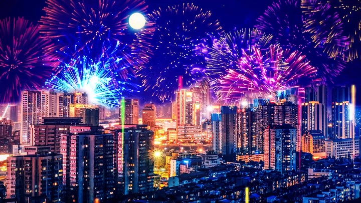 元旦新年晚会集体合唱歌曲-相亲相爱伴奏舞台背景视频