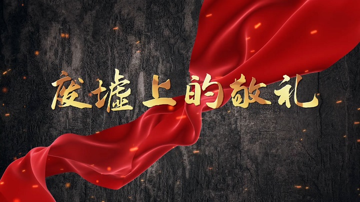 废墟上的敬礼-地震背后的故事，纪念汶川地震，防震减灾等主题演讲朗诵配乐背景视频